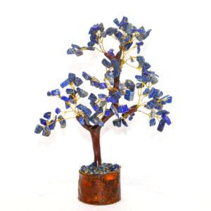 Crystal Tree Good Luck Showpiece for Home Decor Items Crystals Gemstones Bonsai Money Tree for Good Luck, Decoration Gift Item (Blue Lapis)