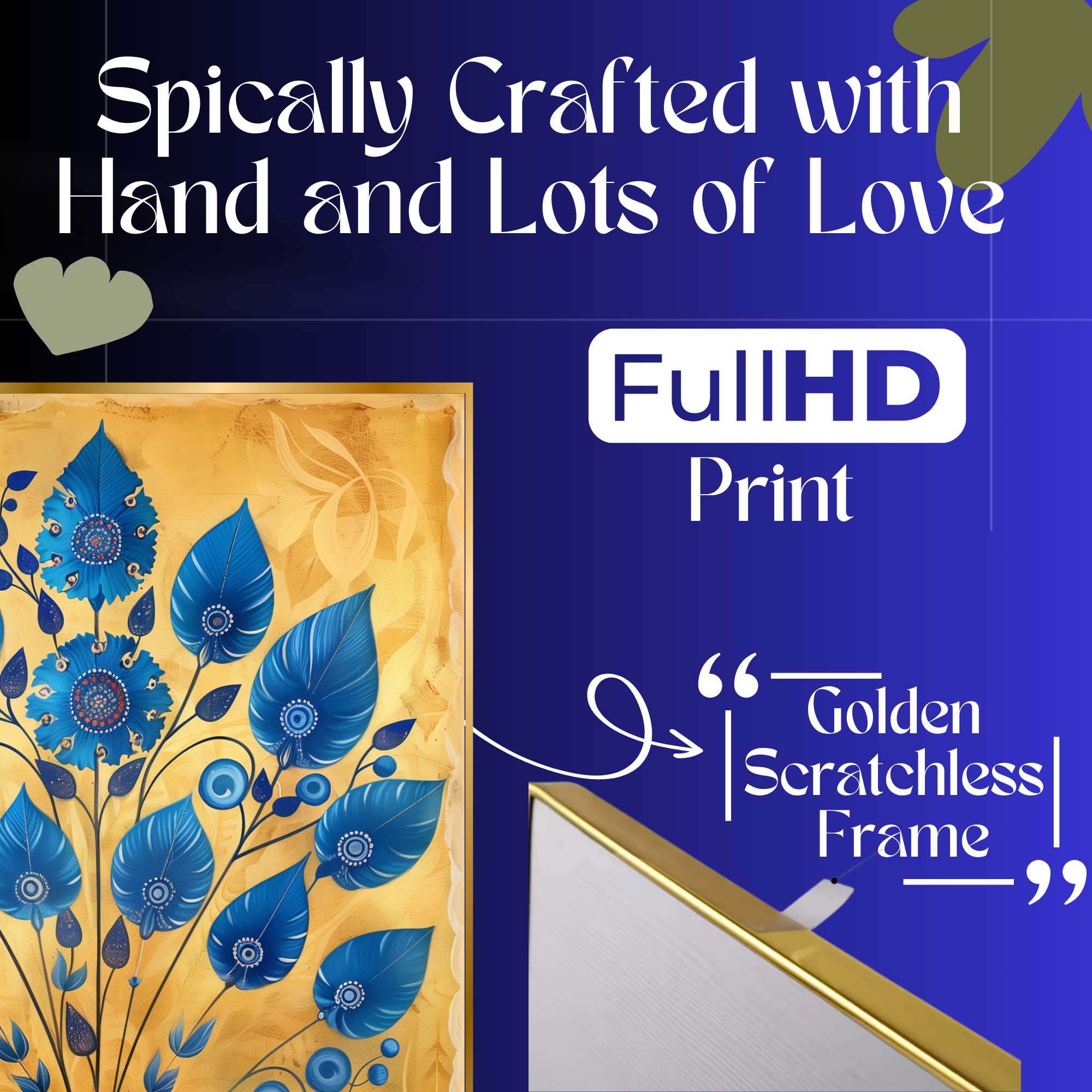 Set of Three Wall Paintings for Wall Dacoration Golden Framed Wall Paintings for Living Room & Bedroom Wall Art for Home Decoration & Office Wall Décor (18x12 inch CH-GD3-14) - Image 3